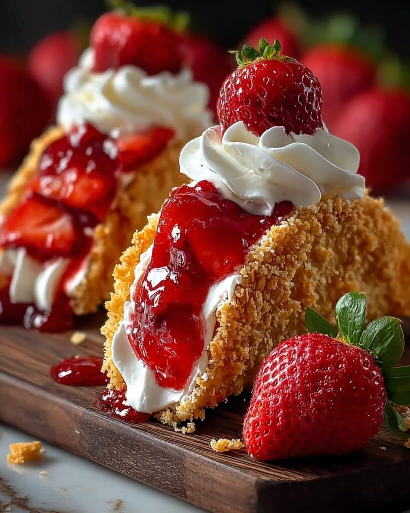Strawberry Crunch Cheesecake Tacos Recipe