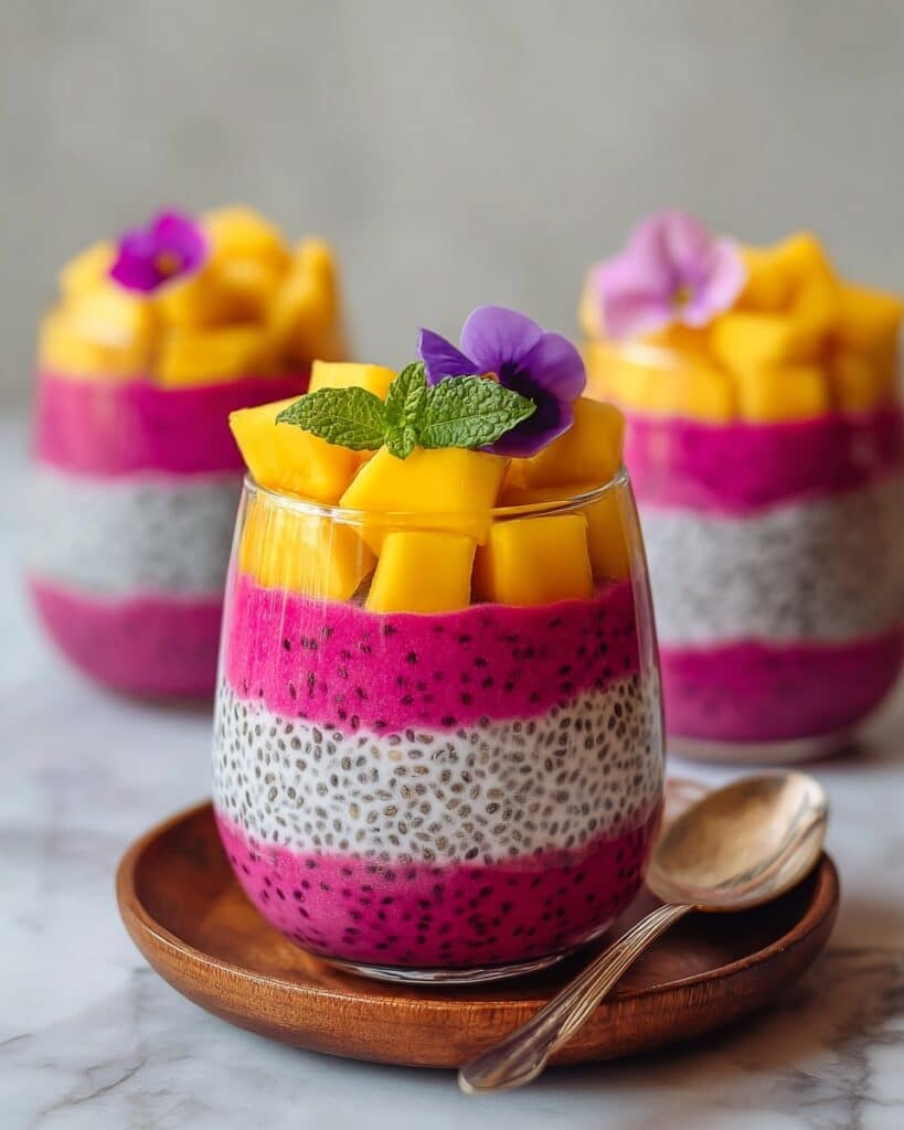 Mango and Dragon Fruit Chia Pudding Recipe