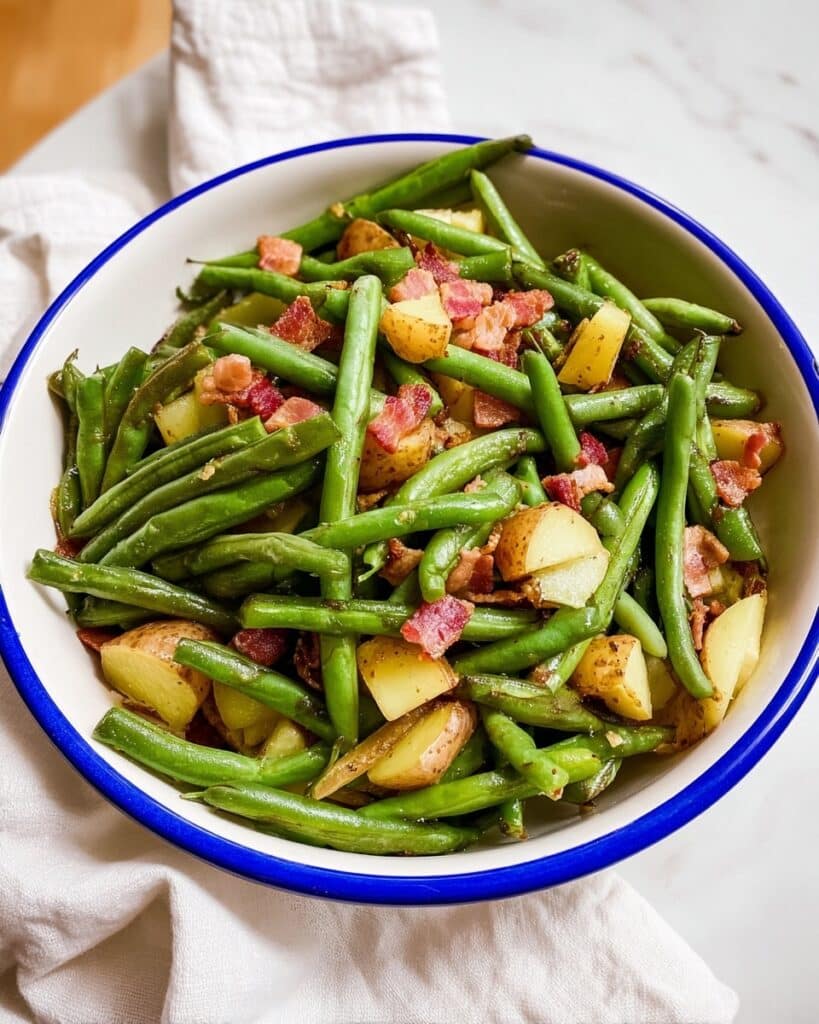 Southern Green Beans with Bacon, Potatoes, and Balsamic Vinegar Recipe