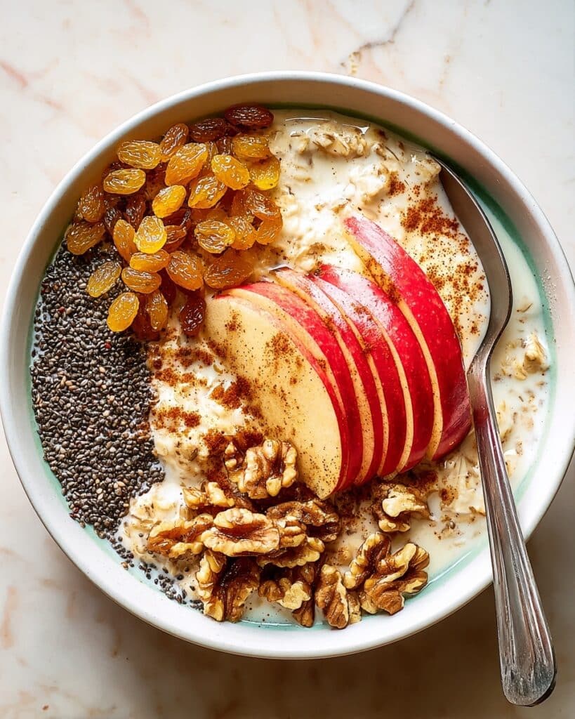 Overnight Breakfast Porridge with Pear, Walnuts, and Cinnamon Recipe