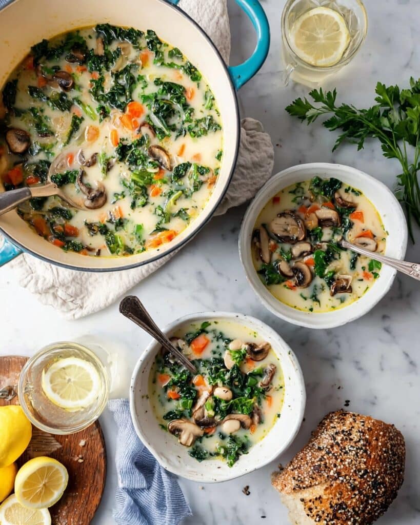 Wild Rice Soup with Creamy Cashew-Miso Base and Kale Recipe