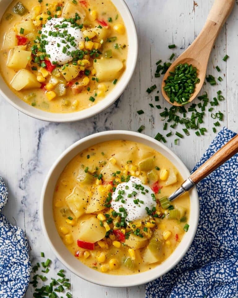 Creamy Corn Chowder with Potatoes and Cashews Recipe