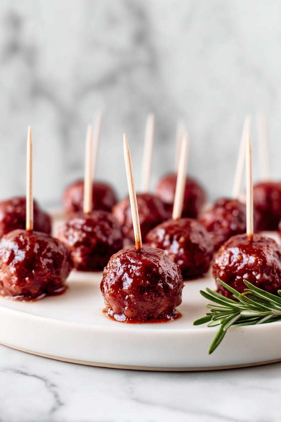 Slow Cooker Sweet & Spicy BBQ Cranberry Turkey Meatballs Recipe - Recipe Image