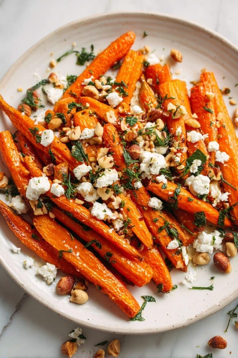 Maple Roasted Carrots with Hazelnuts & Goat Cheese Recipe