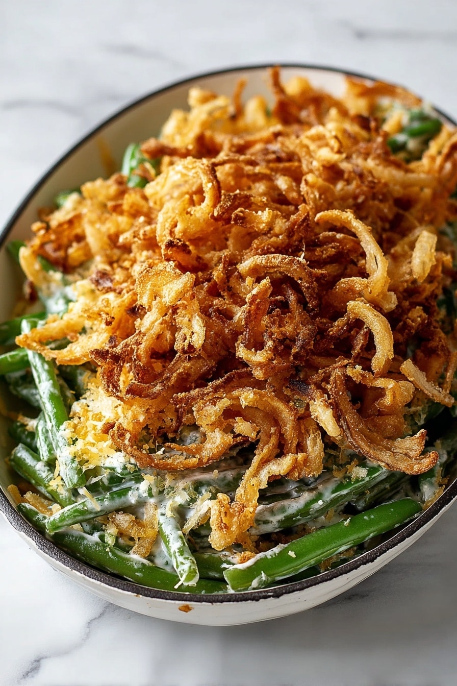 Green Bean Casserole with Crispy French Fried Onions Recipe - Serving Suggestion