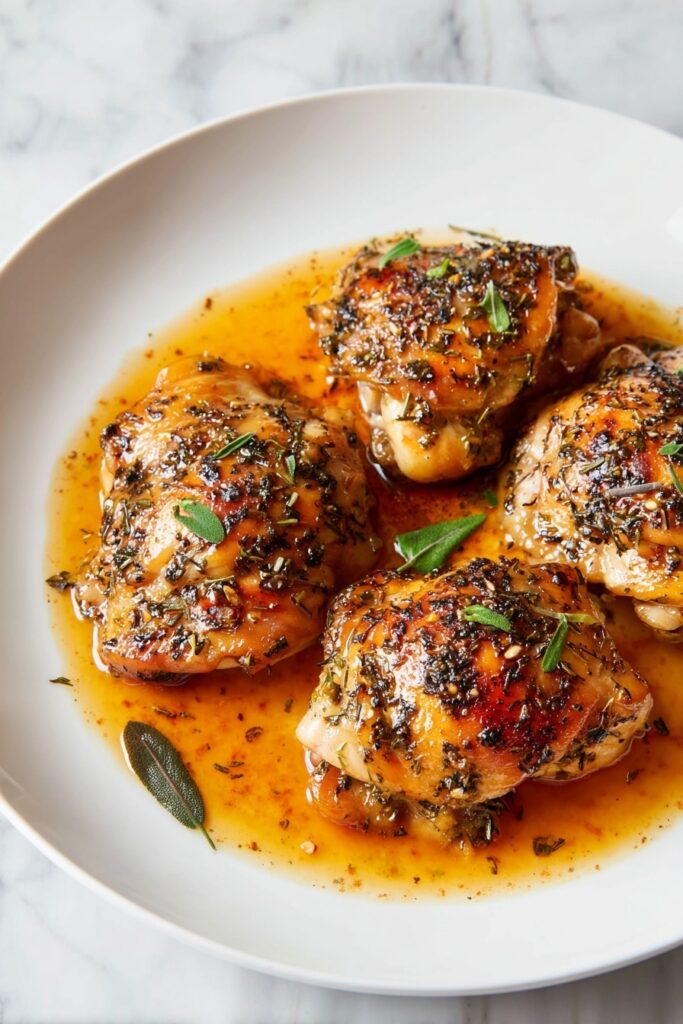 Instant Pot Chicken Thighs with Thyme and Garlic Gravy Recipe