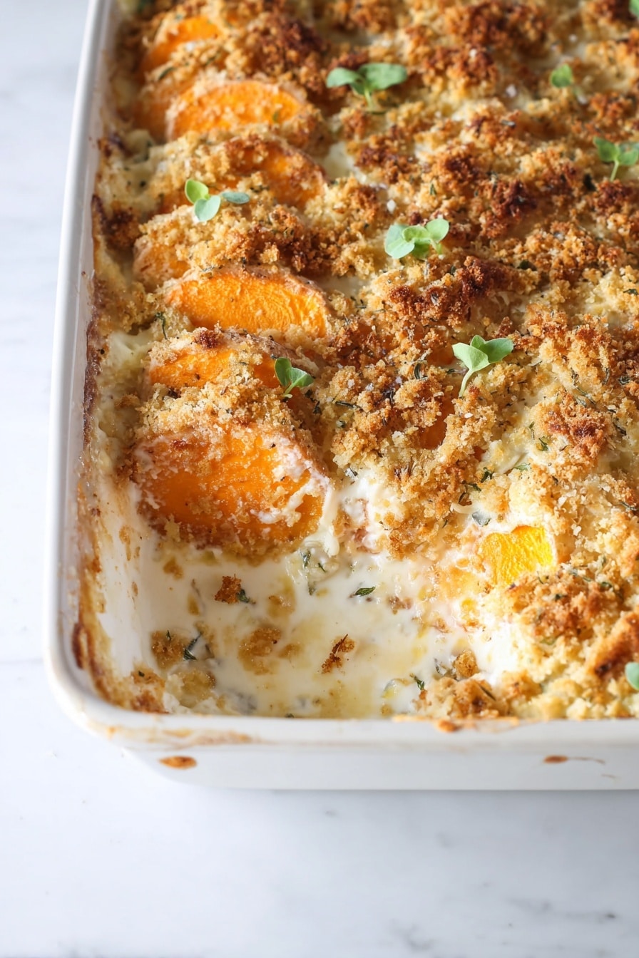 Asiago and Parmesan Scalloped Potatoes Recipe - Serving Suggestion