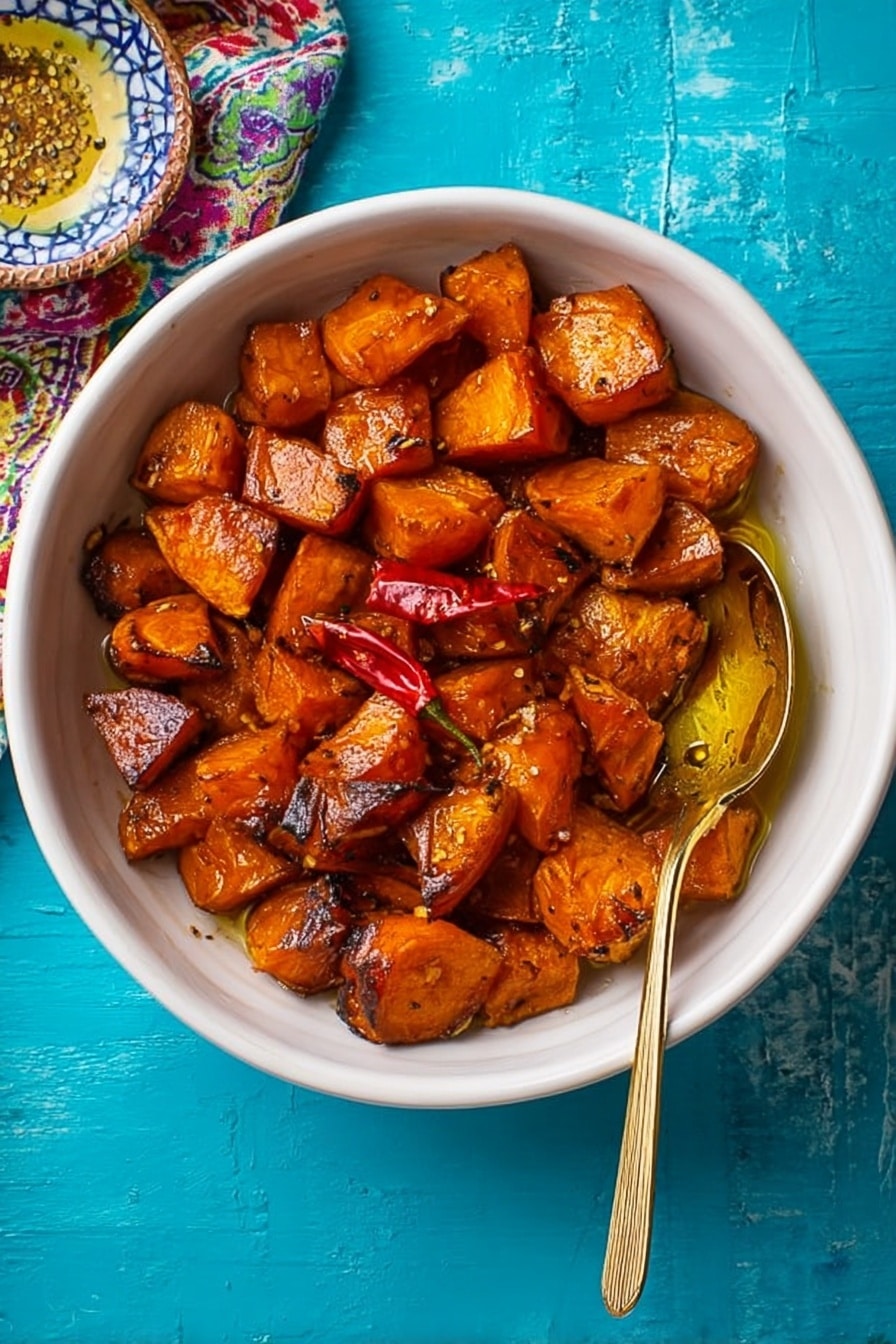 Hot Honey Caramel Sweet Potatoes Recipe - Serving Suggestion