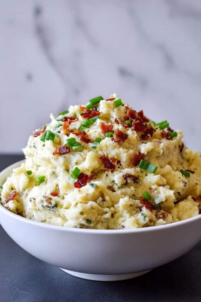 Buttermilk Bacon Blue Smashed Potatoes Recipe