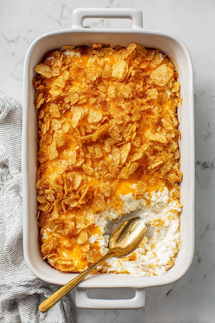 My Mom’s Cheesy Potatoes Recipe - Serving Suggestion