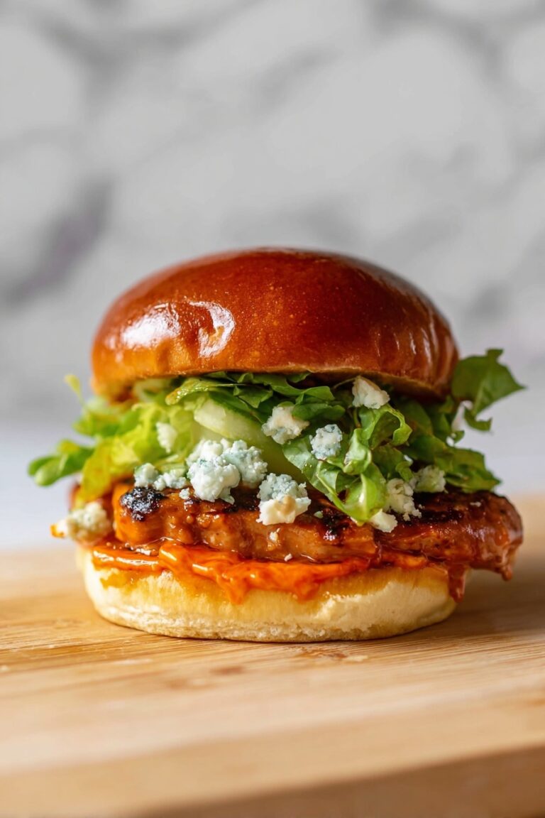 Grilled Buffalo Chicken Sandwiches with Gorgonzola Slaw Recipe