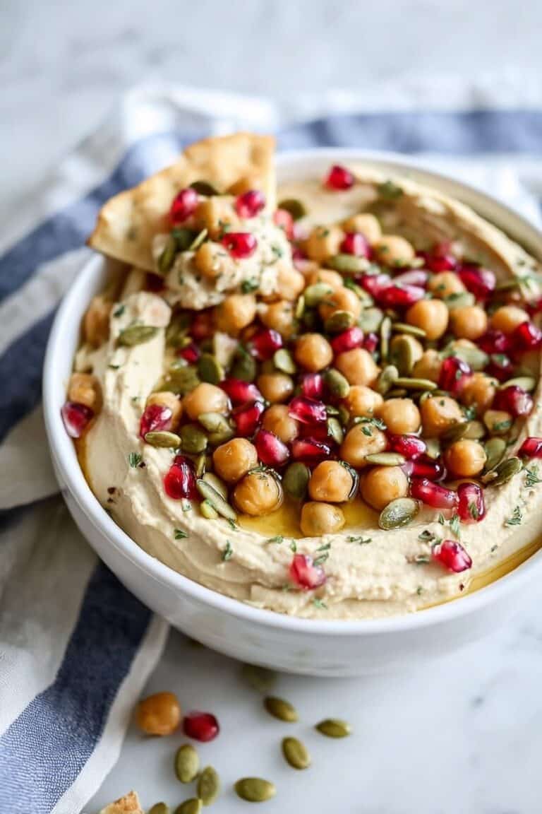Roasted Butternut Squash Hummus with Pomegranate and Pepitas Recipe