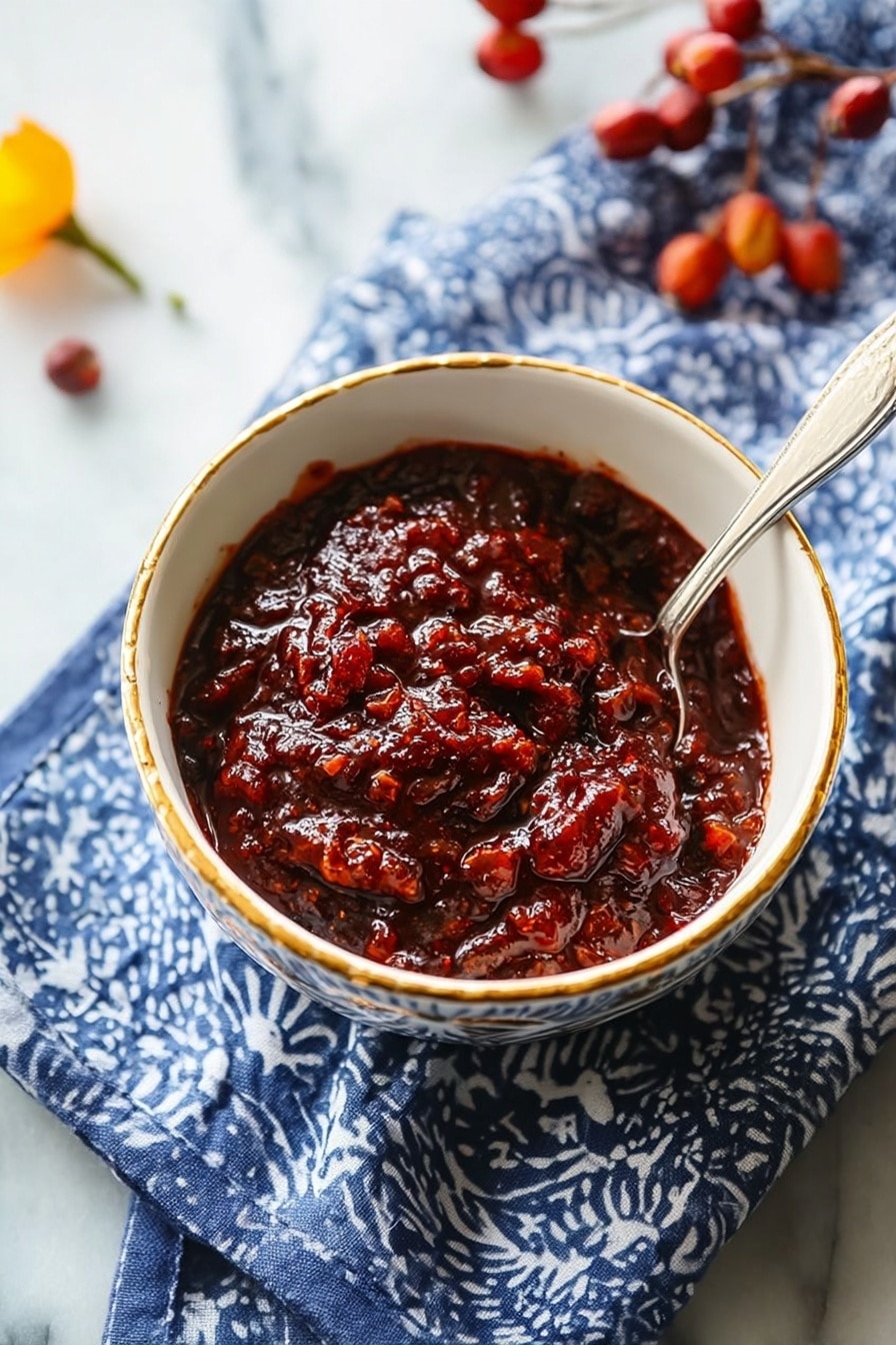 Bourbon Vanilla Cider Cranberry Sauce Recipe - Serving Suggestion