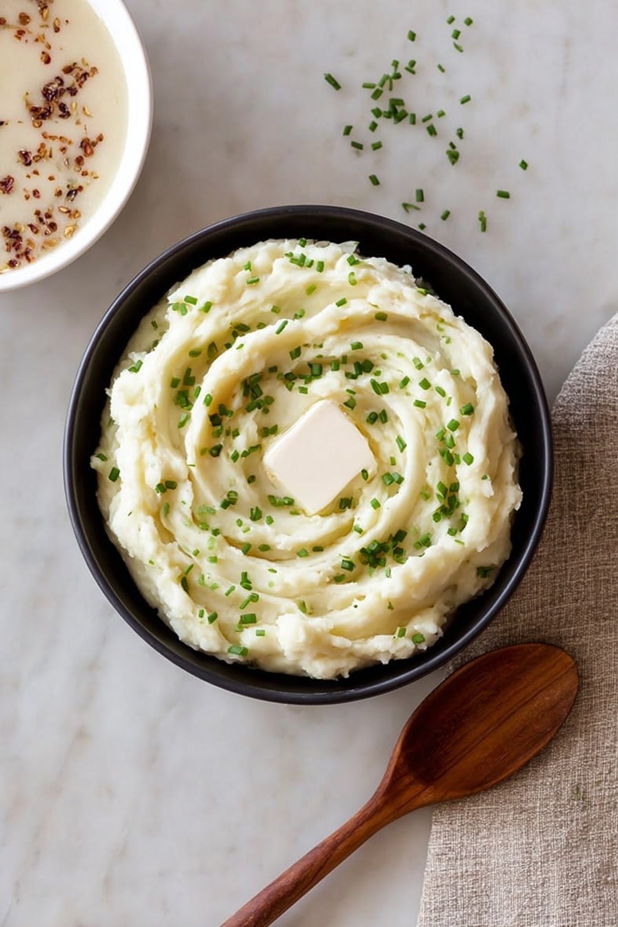 Garlic Goat Cheese Mashed Potatoes Recipe - Serving Suggestion
