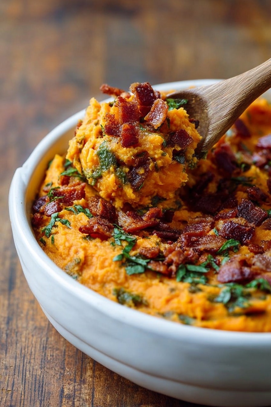 Bourbon Bacon Whipped Sweet Potatoes with Brown Butter and Crispy Sage Recipe - Recipe Step