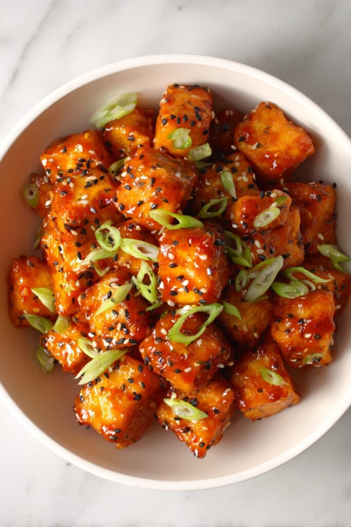 Crispy Air Fryer Tofu with Spicy Chili Mayonnaise Recipe