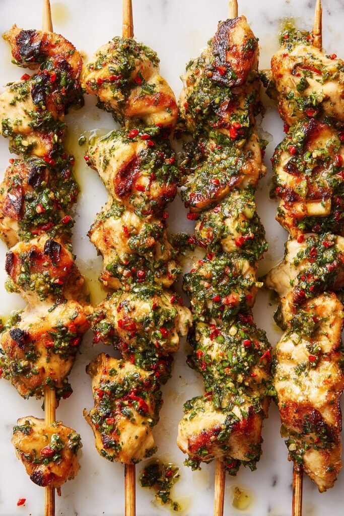 Air Fryer Garlic-Parmesan Chicken Skewers Recipe