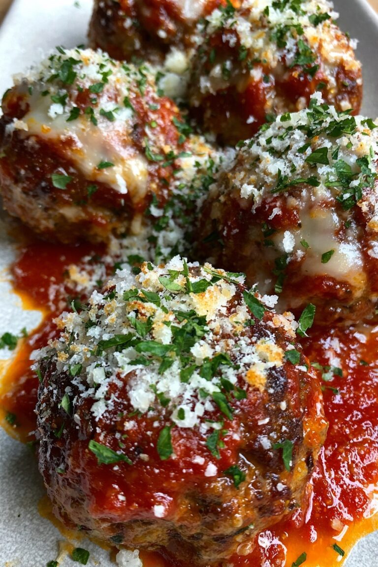 Air Fryer Meatballs with Mozzarella and Marinara Recipe
