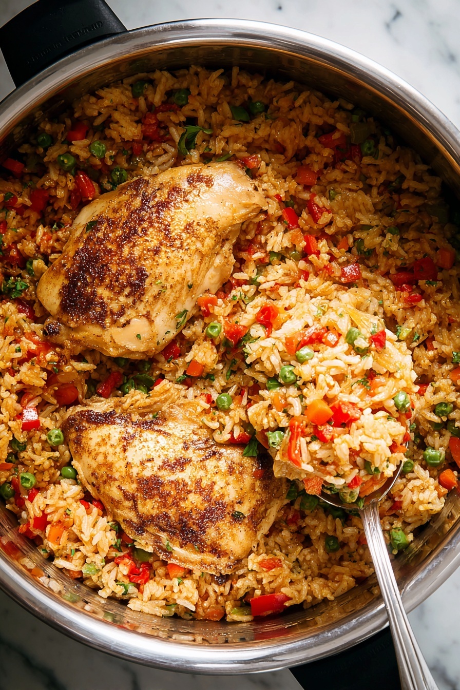 Instant Pot Chicken & Rice, easy chicken and rice, one-pot chicken dinner, quick Instant Pot recipes, flavorful chicken rice dish - Two white bowls on a white marbled surface hold a dish with two layers. The bottom layer is a mix of light orange rice with small red and orange vegetable pieces, scattered with green herb bits. On top, several slices of cooked white chicken with a light golden sear and specks of black pepper rest neatly in one bowl, while another bowl shows sliced chicken on the side with a black fork inside each bowl. Next to the bowls, a white bowl is filled with bright green chopped herbs. The scene is bright and fresh, with some herbs sprinkled around. Photo taken with an iphone --ar 2:3 --v 7