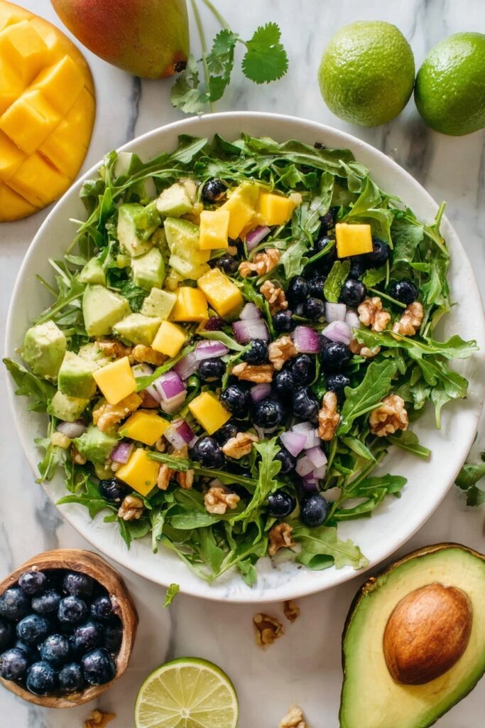 Mango Cucumber Salad with Blueberries and Avocado Recipe