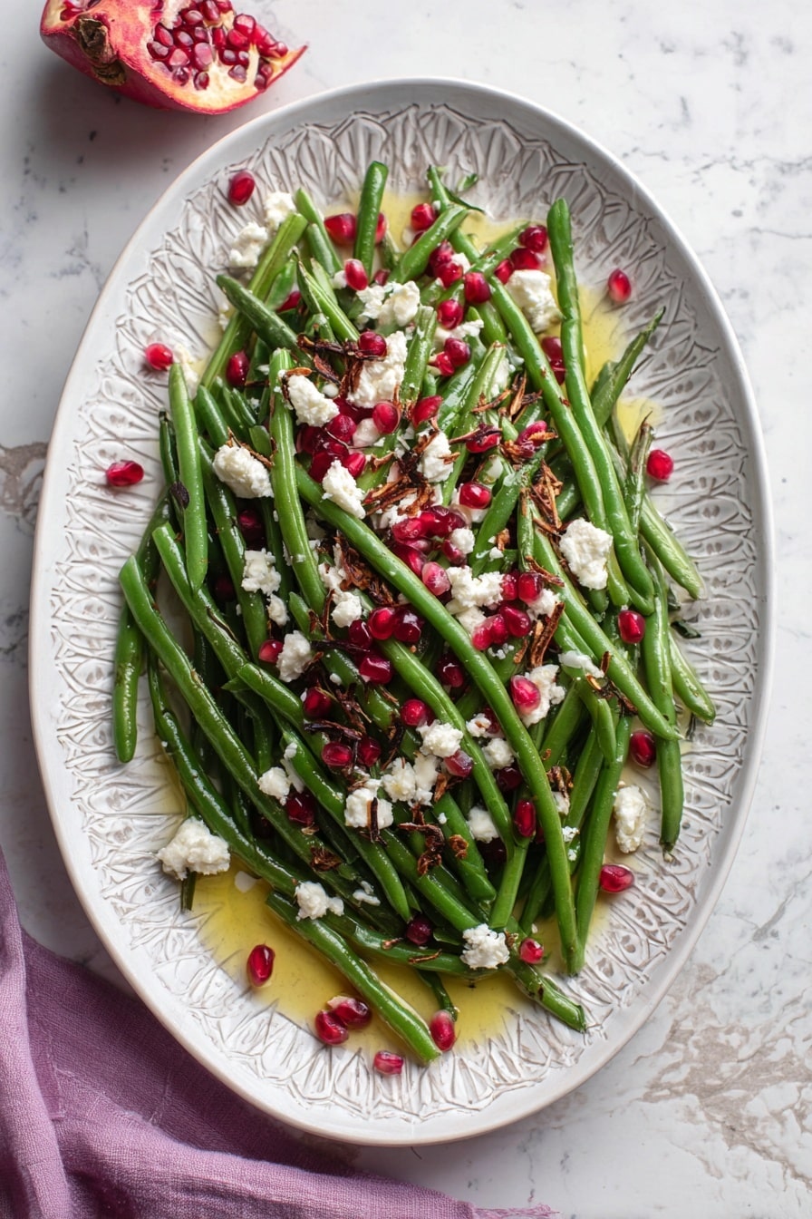 Maple Mustard Green Beans with Pomegranate and Goat Cheese Recipe - Serving Suggestion