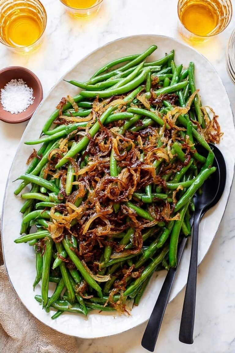Roasted Green Beans with Caramelized Onions Recipe