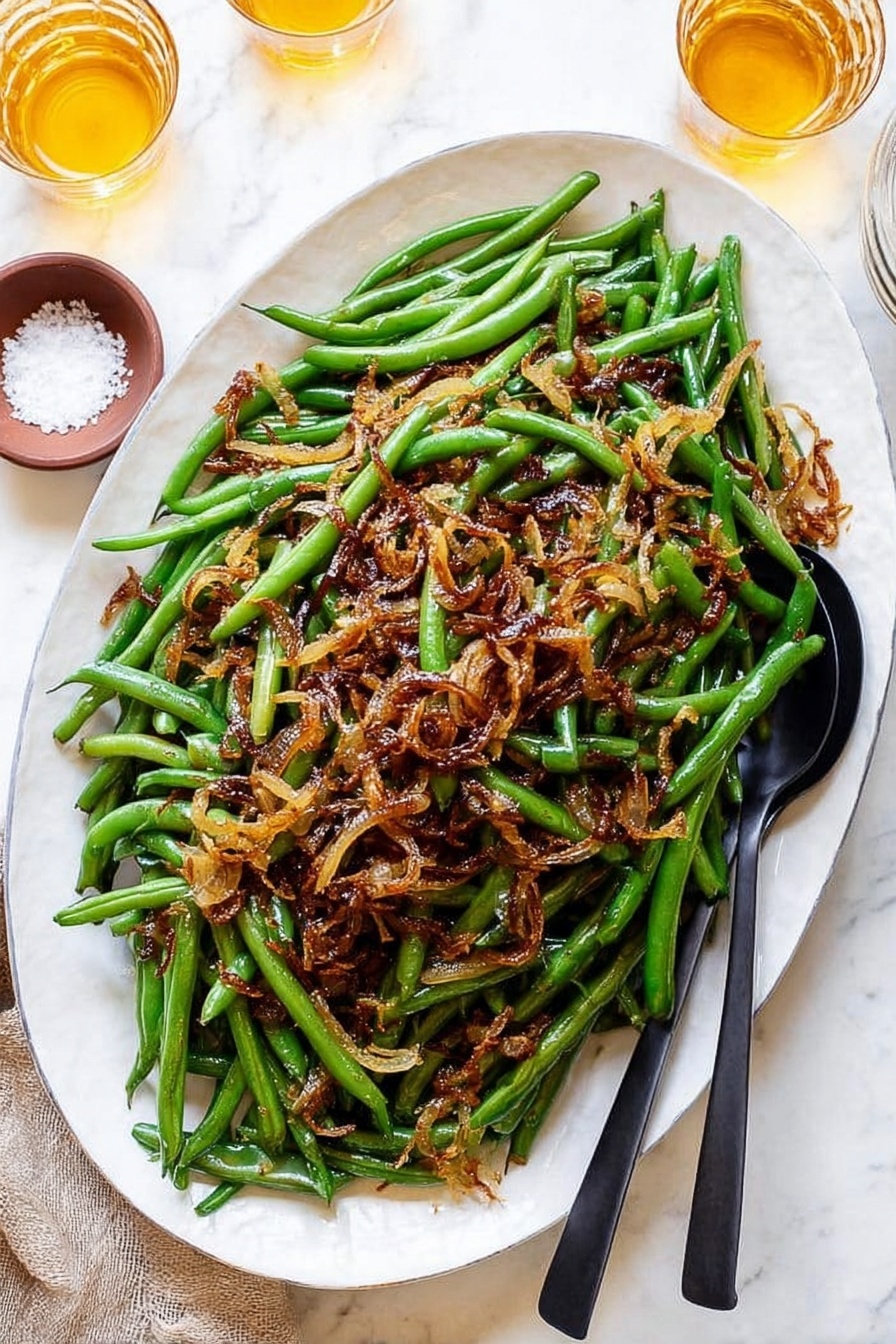 Roasted Green Beans with Caramelized Onions Recipe