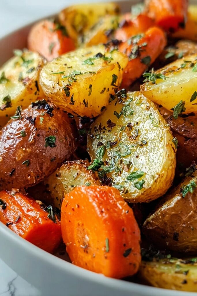 Garlic Herb Roasted Potatoes, Carrots, and Zucchini Recipe